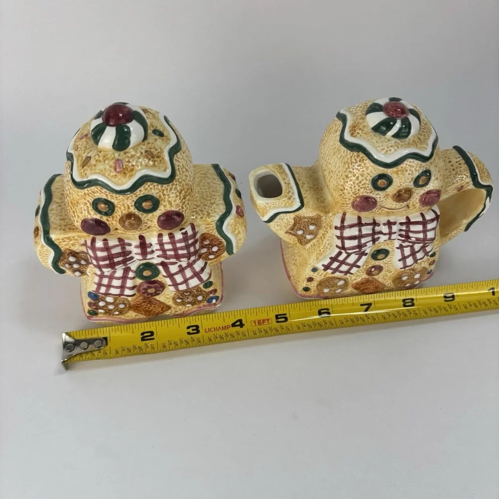Gingerbread Man Set of 2 Tea Pot & Sugar Container 1996 Jay Import Co